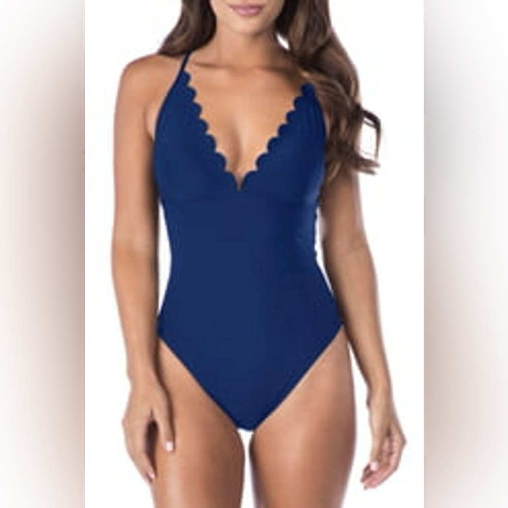 La Blanca Women's Petal Pusher Midnight Blue Mio One Piece Swimsuit - Size 20W